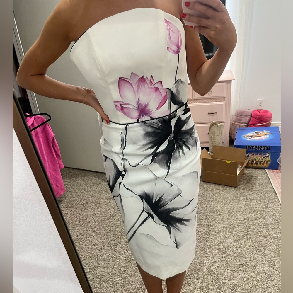Nha Khanh Grey Lotus midi dress, size 2